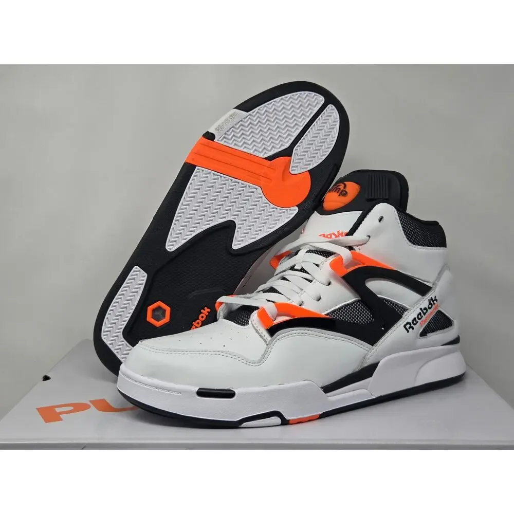 DS Reebok Pump Omni Zone II WHITE BLACK ORANGE G57540 - Picture 1 of 6